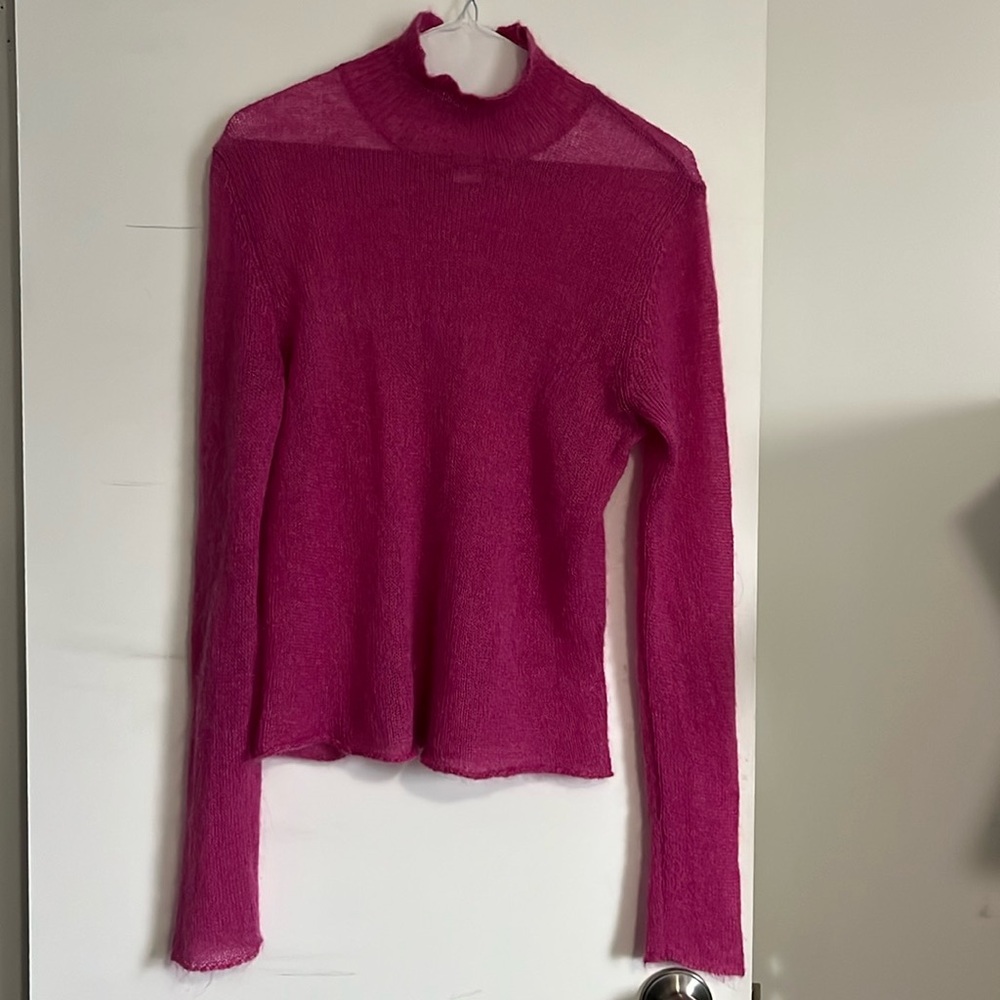 Women's Pink Turtleneck Sweater